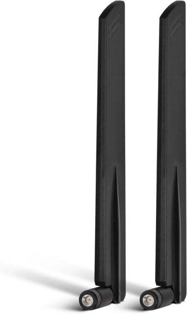 Eightwood Tri-Band WiFi 6E Antenna 6GHz 5GHz 2.4GHz RP-SMA WiFi Antenna (2-Pack) for PC Computer PCIe WiFi Card WiFi Router USB Adapter Security IP Camera