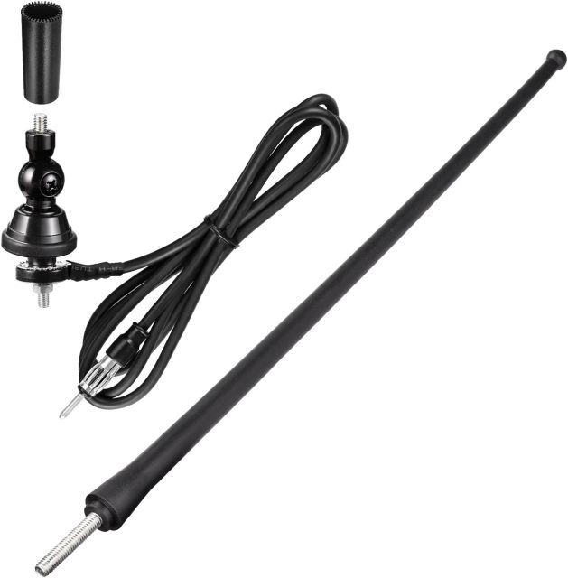 Eightwood Marine Boat Radio Antenna 16 Inch Rubber Duck Flexible Mast FM AM Stereo Antennae for Boat Car RV Motorhome ATV UTV Tractor Motorcycle Yacht