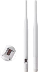 Eightwood 2.4GHz 5GHz 6dBi WiFi Antenna for Security Camera Surveillance DVR Recorder WiFi Router, RP-SMA Connector, White, 2-Pack