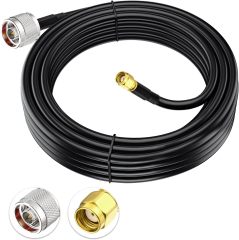 Eightwood N Male to RP-SMA Male Cable KSR240 Low Loss Extension Cable 10ft for Outdoor Yagi WiFi Antenna WiFi Router Helium Hotspot Miner LoraWan Antenna