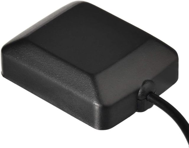 Eightwood Waterproof Active Navigation GPS Antenna Fakra Blue C Female Right Angle Magnetic Base Compatible with Ford VW Audi MFD2 RNS2 RNS-E Car Stereo Head Unit