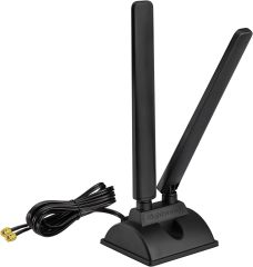 Eightwood WiFi 6E Antenna Tri-Band 2.4GHz 5GHz 6GHz RP-SMA WiFi Antennae Magnetic Base for Desktop PC Computer PCI-E WiFi 6E Bluetooth Card USB WiFi Adapter Wireless Router