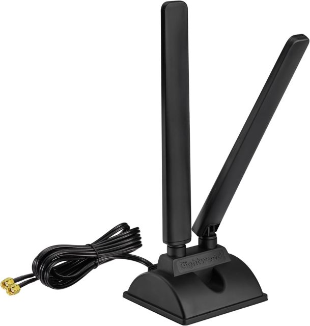 Eightwood WiFi 6E Antenna Tri-Band 2.4GHz 5GHz 6GHz RP-SMA WiFi Antennae Magnetic Base for Desktop PC Computer PCI-E WiFi 6E Bluetooth Card USB WiFi Adapter Wireless Router