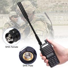 Eightwood Gooseneck Ham Radio Antenna VHF/UHF 144/430MHz Flexible Amateur Tactical Antenna SMA Female Connector for  Baofeng UV-5R UV-82 BF-F8HP Two-Way Radios