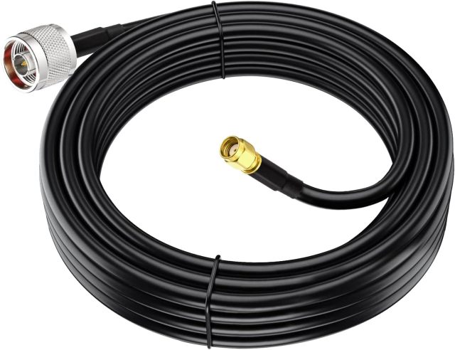 Eightwood N Male to RP-SMA Male Cable KSR240 Low Loss Extension Cable 10ft for Outdoor Yagi WiFi Antenna WiFi Router Helium Hotspot Miner LoraWan Antenna