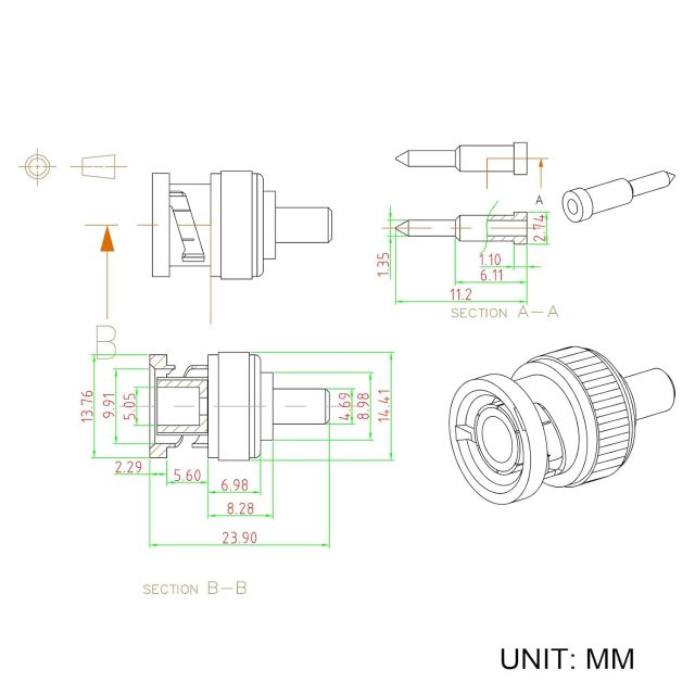 Eightwood 10pcs 50 Ohm BNC Crimp Male Connector for RG58 RG142 LMR195 Cable