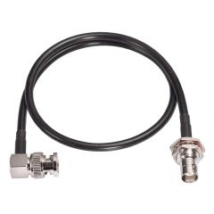 Eightwood BNC Bulkhead Female to BNC Male Right Angle Adapter RG58 Cable 50cm/ 1.6 feet