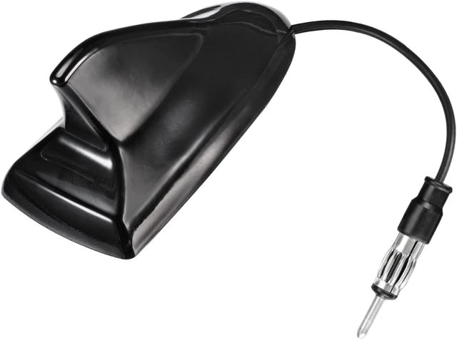 Eightwood Shark Fin Car FM Radio Antenna, Universal Roof Mount Antennae Replacement for Vehicle Car Truck Stereo Receiver Head Unit HD Radio, Drilling Required