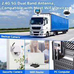 Eightwood Small WiFi Antenna 2.4GHz 5GHz Dual Band RP-SMA Antenna 4pcs for PC Desktop Computer PCIe Card WiFi Router Wireless Back Up Camera