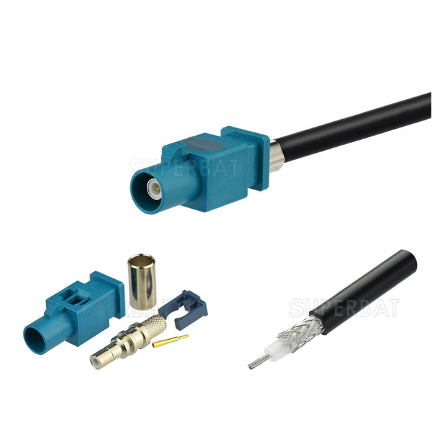 FAKRA Z code connector male Pigtail RG58 Cable