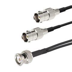 Eightwood BNC Splitter Cable 6in BNC Male to Dual BNC Female Adapter Pigtail 50 Ohm for CCTV Camera Ham Radio Antenna Scanner