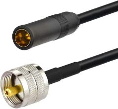 Eightwood PL259 UHF Male to DIN FM/AM Female Adapter RG58 Coax Cable 12 inches for CB Radio Antenna SWR Meter