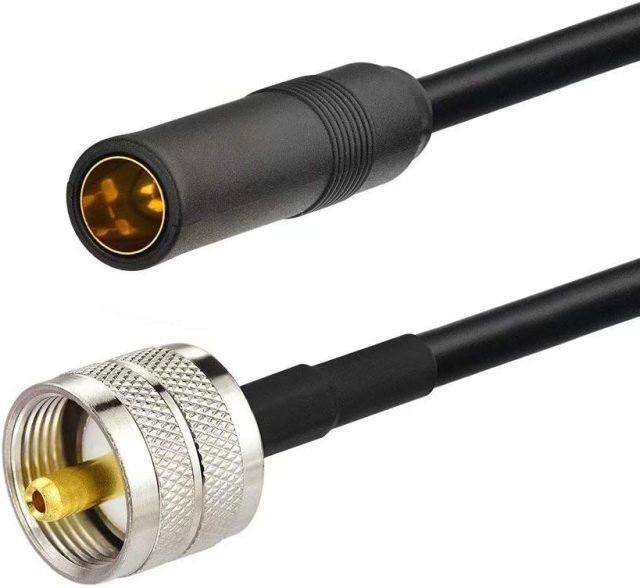 Eightwood PL259 UHF Male to DIN FM/AM Female Adapter RG58 Coax Cable 12 inches for CB Radio Antenna SWR Meter