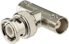 Eightwood BNC Tee Adapter 2-Pack, BNC Male to Dual BNC Female Connector 3 Way Video Splitter for CCTV Security Cameras