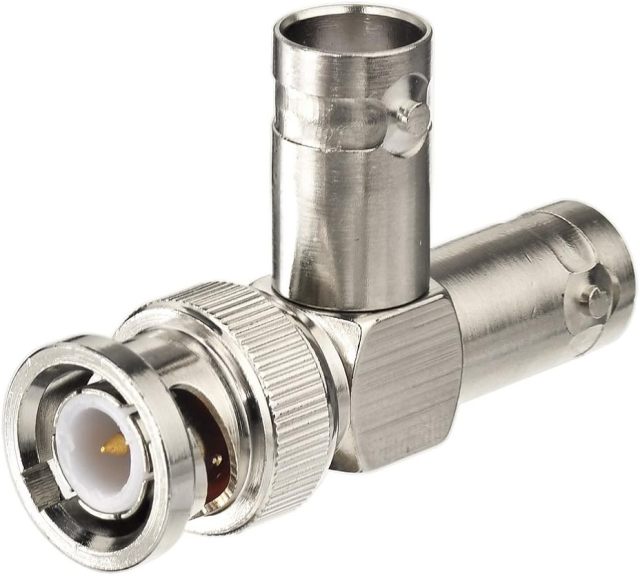 Eightwood 2pcs BNC Tee Adapter BNC Male to Dual BNC Female Jack Video Splitter Connector