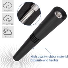 Eightwood Universal Short Car Antenna 3.6 inch, Roof Mount Vehicle AM FM Radio Antenna Mast Replacement, Flexible Rubber Antennae with M4 M5 M6 Thread Adapters
