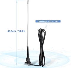 Eightwood Waterproof Marine Boat Radio Antenna 18 Inch, AM/FM Stereo Antenna Mast Replacement with Mount Base for Boat Car Tractor RV ATV UTV Motorcycle Yacht Pontoon