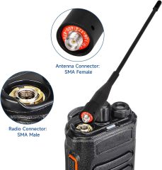 Eightwood Two Way Radio Antenna 6in, VHF/UHF Dual Band SMA Female Flexible Handheld Ham Radio Antenna 2-Pack for  Baofeng Walkie Talkie UV-5R UV-82 Yaesu FT-65