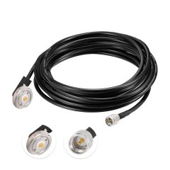 Eightwood NMO 3/4 inch Mount to Mini-UHF Male Extension Cable RG58 16.4 feet for Two-Way CB Radio, Radio Antenna, Radio Scanner