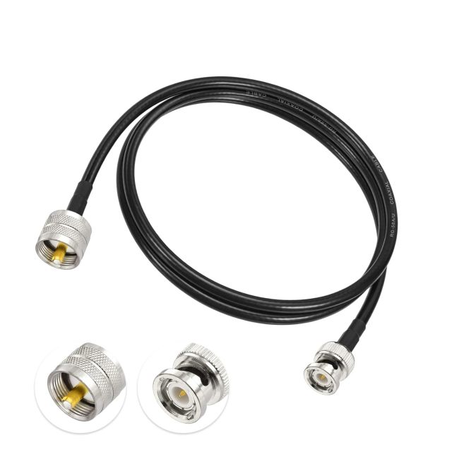 Eightwood UHF PL259 Male to BNC Male Cable RG58 Coax 3 Feet for CB Radio, Ham & Amateur Radio, SWR Meter