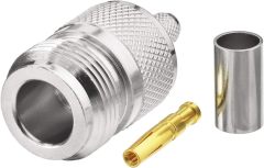 Eightwood N Female Crimp RF Connector 50 ohm for RG58 RG142 LMR195 Cable (5-Pack)
