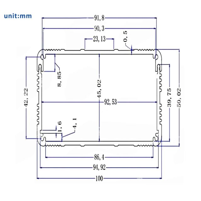 Eightwood Aluminum Enclosure Electronic Project Box Case for PCB Instrument Amplifier DIY 3.94 x3.94 x1.97 inch (LWH)