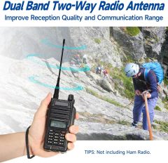 Eightwood Two Way Radio Antenna 6in, VHF/UHF Dual Band SMA Female Flexible Handheld Ham Radio Antenna 2-Pack for  Baofeng Walkie Talkie UV-5R UV-82 Yaesu FT-65