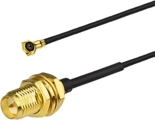 Eightwood Dual Band Small WiFi Antenna 2.4GHz 5GHz RP-SMA Male Antenna with MHF4 IPEX to RP-SMA Female Cable 9.8in (4-Pack) for M.2 NGFF Network Card PC Desktop Computer