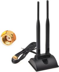Eightwood WiFi Antenna with RP-SMA Male Connector, 2.4GHz 5GHz Dual Band Antenna Magnetic Base for PCI-E WiFi Network Card USB Adapter Wireless Router