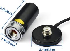 Eightwood Dual Band VHF UHF Ham Mobile Radio Antenna PL259 with Magnetic Base Extension Cable 16 feet for Ham Radio Amateur Radio Mobile Transceiver 144/430mhz
