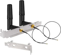 Eightwood M.2 WiFi Card Antenna 2.4GHz 5GHz Small WiFi Antenna + MHF4 IPEX to RP-SMA Cable 10in + Computer Slot Bracket (6-Pack) for M.2 NGFF Network Card PC Desktop Computer