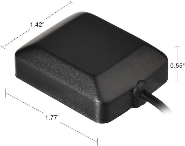 Eightwood Waterproof Active Navigation GPS Antenna Fakra Blue C Female Right Angle Magnetic Base Compatible with Ford VW Audi MFD2 RNS2 RNS-E Car Stereo Head Unit