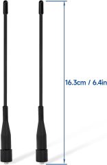 Eightwood Two Way Radio Antenna 6in, VHF/UHF Dual Band SMA Female Flexible Handheld Ham Radio Antenna 2-Pack for  Baofeng Walkie Talkie UV-5R UV-82 Yaesu FT-65