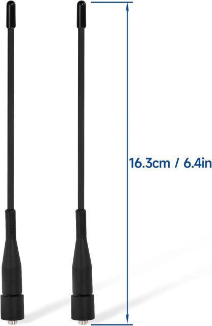 Eightwood Two Way Radio Antenna 6in, VHF/UHF Dual Band SMA Female Flexible Handheld Ham Radio Antenna 2-Pack for  Baofeng Walkie Talkie UV-5R UV-82 Yaesu FT-65