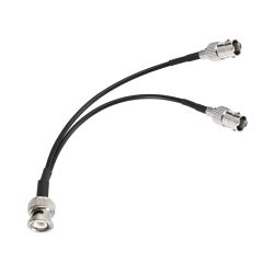 Eightwood BNC Splitter Cable 6in BNC Male to Dual BNC Female Adapter Pigtail 50 Ohm for CCTV Camera Ham Radio Antenna Scanner