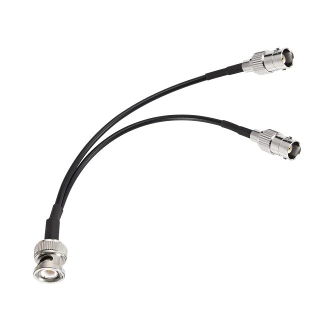 Eightwood BNC Splitter Cable 6in BNC Male to Dual BNC Female Adapter Pigtail 50 Ohm for CCTV Camera Ham Radio Antenna Scanner
