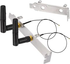 Eightwood M.2 WiFi Card Antenna 2.4GHz 5GHz Small WiFi Antenna + MHF4 IPEX to RP-SMA Cable 10in + Computer Slot Bracket (6-Pack) for M.2 NGFF Network Card PC Desktop Computer