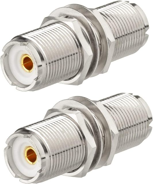 Eightwood 2pcs SO239 Adapter UHF Female to Female Jack Bulkhead RF Connector