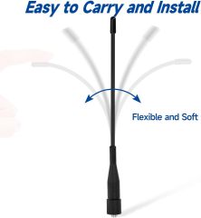 Eightwood Two Way Radio Antenna 6in, VHF/UHF Dual Band SMA Female Flexible Handheld Ham Radio Antenna 2-Pack for  Baofeng Walkie Talkie UV-5R UV-82 Yaesu FT-65