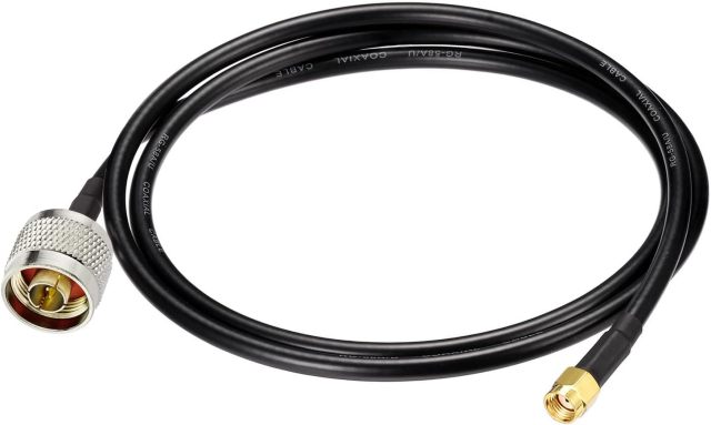 Eightwood RP-SMA Male with Female Pin to N Type Male Plug RG58 Coax Cable 3 feet