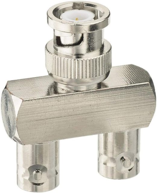 Eightwood BNC Splitter Adapter BNC Male to Dual BNC Female Tee Type 3 Way Audio RF Coax Connector