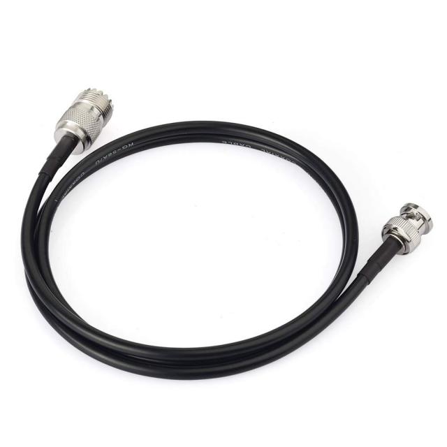 Eightwood UHF Female SO239 to BNC Male Adapter RG58 Antenna Jumper Cable 3 Feet for Handheld CB Radio, Amateur Radio, Ham Radio, Radio Scanner