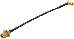 Eightwood Satellite Radio Antenna Adapter Cable 6 inches Fakra Curry Code K Male to SMB Female Right Angle Compatible with Sirius XM Car Vehicle Radio Stereo Receiver Tuner