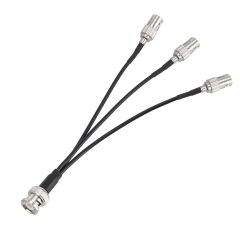 Eightwood BNC Splitter Cable 6in BNC Male to Triple BNC Female Adapter Pigtail 50 Ohm for CCTV Camera Ham Radio Antenna Scanner
