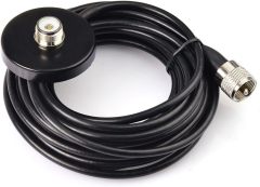 Eightwood Dual Band VHF UHF Ham Mobile Radio Antenna PL259 with Magnetic Base Extension Cable 16 feet for Ham Radio Amateur Radio Mobile Transceiver 144/430mhz