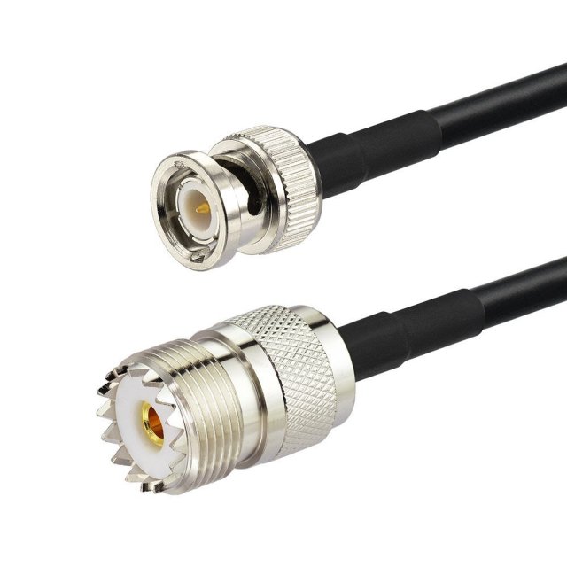 Eightwood UHF Female SO239 to BNC Male Adapter RG58 Antenna Jumper Cable 3 Feet for Handheld CB Radio, Amateur Radio, Ham Radio, Radio Scanner
