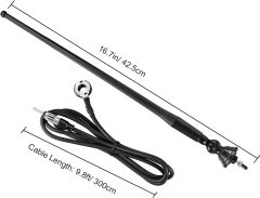 Eightwood Marine Boat Radio Antenna 16 Inch Rubber Duck Flexible Mast FM AM Stereo Antennae for Boat Car RV Motorhome ATV UTV Tractor Motorcycle Yacht
