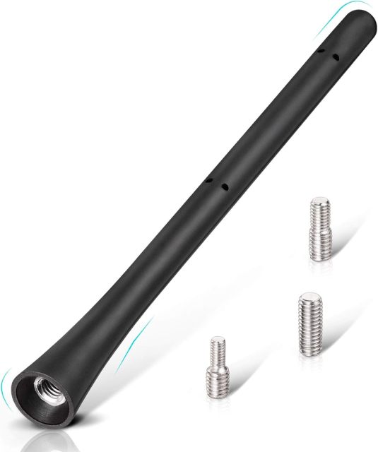 Eightwood Universal Car Radio Rubber Antenna Mast 7 inch FM AM Roof Mount Vehicle Antennae Replacement with M4 M5 M6 Screw Adapter