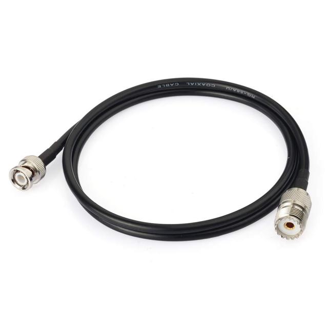 Eightwood UHF Female SO239 to BNC Male Adapter RG58 Antenna Jumper Cable 3 Feet for Handheld CB Radio, Amateur Radio, Ham Radio, Radio Scanner