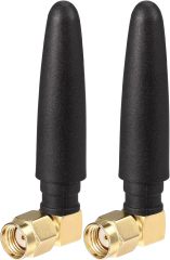 Eightwood Compact WiFi Antenna 2.4GHz 5GHz Dual Band RP-SMA Bluetooth Antennae Right Angle (2-Pack) for PC Computer Network Card Wireless Router Security Camera